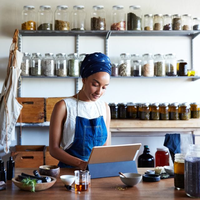 Millennial African American Woman Maker In Her Studio